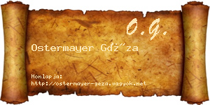 Ostermayer Géza névjegykártya